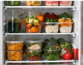 A fridge with everyday ingredients
